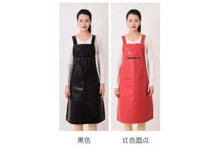 韓版時尚防油防水防污易清洗居家廚房皮革圍裙圍腰反穿背帶罩衣